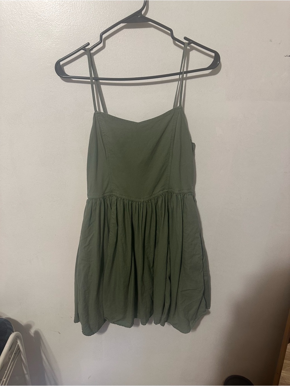 aerie Olive Green Spaghetti Strap Mini Dress